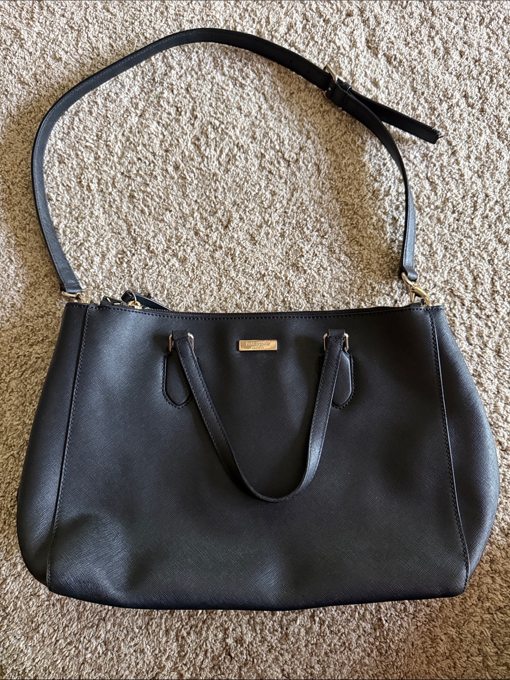 Kate Spade Black Saffiano Leather Tote Shoulder Bag - Unbranded